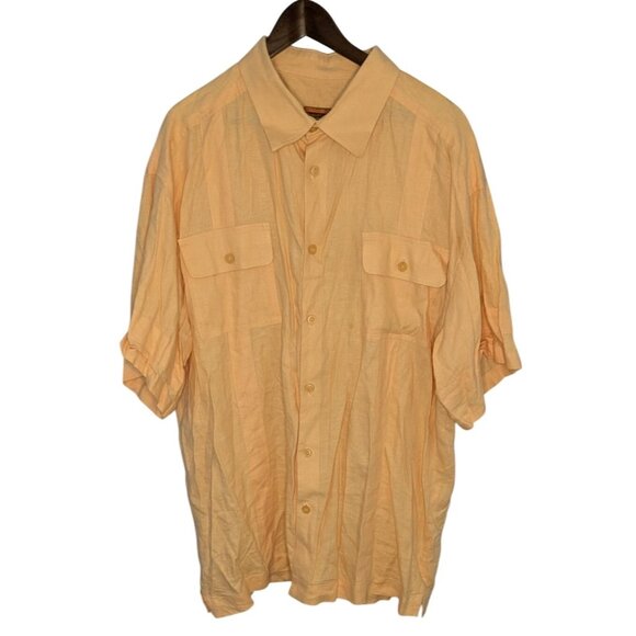 Royal Prestige Men's 3XL Peach Button-Up Short Sleeve Shirt Lightweight & Breath - Picture 1 of 11